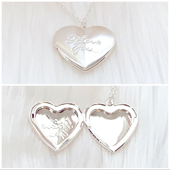 Silver I Love You Locket Necklace - Picture 1 of 5